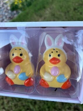 Yellow Bunny Duck Salt and Pepper Shakers